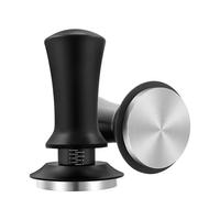 Prensa de café acero inoxidable con base plana/roscada y altura ajustable. fuerza equilibrada. Accesorios for espresso Prensador de café(58mm,Black Flat Base)