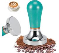 Prensa De Café En Polvo Espresso Con Base Plana, Soporte De Aleación De Aluminio, Martillo De Mano Para Café Molido De 2,2 Pulgadas/57mm(Azul pálido)