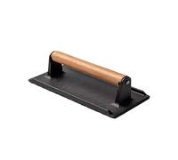 Prensa De Carne De Hierro - Peso Ďe Parrilla Đe Tocino D́e 900 G, Mango D̄e Madera | Smash Burger Smasher Tool, Prensador Dé Carne Rectangular | Accesorio Para Barbacoa Al Aire Libre, Artículo Ďé