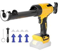 Prensa de cartuchos de batería compatible con batería Dewalt de 20 V, pistola de calafateo eléctrica con 6 velocidades, luz LED, jeringa de silicona para cartuchos de 300 ml con 9 accesorios (sin