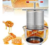 Prensa de cera para miel de 12 L, diseño de rizos (no lastiman las manos), mango en forma de T (ahorro de trabajo), extractor manual de prensa de miel para apicultura de miel