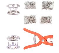 Prensa de costura con cierres a presión, juego de puntas de anillo abierto sin coser, herramienta para bolsa Diy para ropa, 100 juegos de botones y 2 alicates