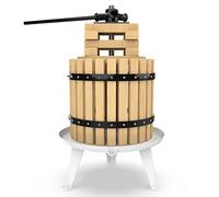Prensa de frutas de 12 litros, con cesta de madera para zumo natural, uva, baya, manzana, prensa de frutas, prensa de vino, incluye red de prensado gratuita