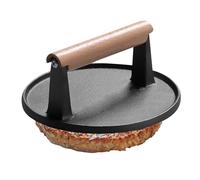 Prensa de hamburguesas - Máquina de carne de hierro fundido, herramienta resistente para hamburguesas | Antiadherente duradera con mango resistente al calor, ideal para barbacoa al aire libre