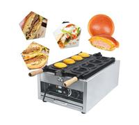 Prensa de hamburguesas, prensa comercial de hamburguesas, máquina de gofres de helado, prensa panini eléctrica, temperatura ajustable 50-300℃ olla antiadherente (220V)