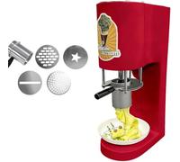 Prensa de Helado Spaghetti Comercial, Máquina Soft Serve con 4 Moldes Intercambiables, 8 Segundos de Preparación, Acero Inoxidable Alimentario para Gelaterías, Food Trucks, Hoteles,Red