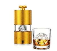 Prensa de Hielo en Aluminio Aeronáutico, Molde Esferas de Fútbol 60mm 70mm, Enfriamiento Rápido para Licores, Accesorios de Bar de Lujo para Hombre, Regalo Fútbol(70mm)