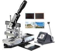 Prensa De Imán Fotográfico Profesional,Kit De Imán De Nevera Personalizado DIY,Creador De Insignias De Botones Con Cortador De Papel + 100 Hojas De Materiales for Manualidades De Insignias(90*65mm)