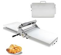 Prensa de masa plegable manual, laminadora acero inoxidable con control de grosor 0-25 mm, ideal para pizza, croissants, hojaldre, panadería, cocina casera y comercial(60x30cm)