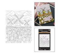 Prensa de molinos de viento y tulipanes + placa de aluminio de Yana Smakula