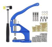 Prensa de Ojales Profesional de Hierro Fundido con Martillo, Máquina Manual de Ojales y Remaches, Prensa de botón a presión, Remachadora Manual con Kit de 1500 Ojales para Lona, Cuero, Toldos y Tela