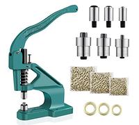 Prensa de Ojales, Remachadora de Tuercas Remachadora Ciega Máquina de Ojales de Prensa Manual Un Juego de 900 Ojales 3 Moldes 6/10/12 mm, para Piel Artesanía Cortinas Drapes PVC Carteles Tiendas