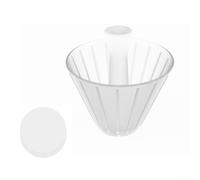 Prensa de papel de filtro para origami trapezoidal compatible con sistemas de vertido, herramienta de accesorios de preparación de café de plástico negro (papel de filtro transparente 155)
