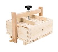 Prensa De Queso - Molde Manual De 13 X 13 X 9,5 Cm, Prensa De Madera Para Alimentos, Herramienta De Cocina Duradera, Para Queso Feta De Cabra, Paneer Artesanal, Cuajada De Soja , Nueces | Molde