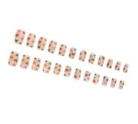 Prensa de San Valentín en las uñas Uñas postizas cuadradas Diseños brillantes Uñas postizas Cubiertas completas Uñas acrílicas artificiales 24pcs 12)