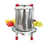 Prensa De Sidra 2,8 L con Travesaño y Trituradora Acero Inoxidable | Exprimidor de Sidra y Licuadora Verduras para Interior Exterior Hogar Cocina Camping Mujeres Hombres Con base
