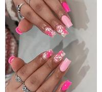 Prensa De Sobre Uñas Artificiales Floral Estilos Manicura Manicura Manchas Manchas A Prueba Perfectos Para Fiestas Uso Diario Prensa No Tóxica En