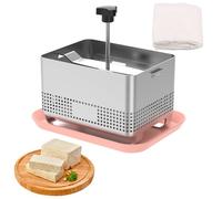 Prensa de tofu de acero inoxidable, 16 x 12 x 10,5 cm, para hacer queso con toalla de prensa de tofu y bandeja de goteo, prensa de pastelería, para la fabricación de queso indio, prensas de queso y