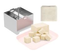 Prensa de tofu de acero inoxidable, 500 g, regulador de presión con 1 cuenco, 1 estopilla para queso casero (500 g)