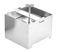 Prensa de tofu de acero inoxidable - Máquina para hacer tofu de grado alimenticio 304 con base desmontable, incluye bandeja de goteo y paño para paneer y queso caseros de 4, 72 x 4, 72 x 3, 54