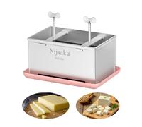 Prensa de tofu de acero inoxidable y máquina para hacer paneer, prensa de queso para tofu casero, paneer, queso vegano, resistente con presión ajustable para tofu firme o extra firme XL