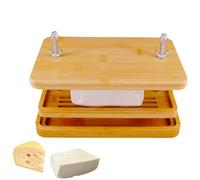 Prensa de tofu, prensa de tofu de material de bambú natural puro con colador de tofu, bandeja de goteo y gasa, sin BPA, fácil de limpiar, elimina fácilmente el agua del tofu, prensa de tofu eficiente,