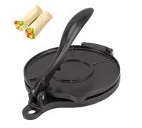Prensa de tortilla de aluminio, fabricante de tortillas de harina, prensa para tortillas para uso en la cocina, uso doméstico (16 cm, negro)