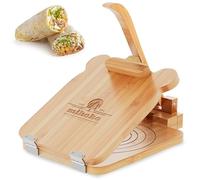 Prensa de tortilla de bambú, fabricante de tortillas, prensa de tortilla mexicana, prensa de tortilla de harina casera para tortillas mexicanas, roti, burrito, taco, pataconera (color madera)