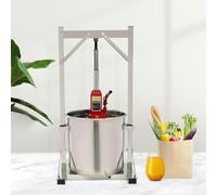 Prensa de vino de frutas de acero inoxidable de 22 litros, equipada con gato hidráulico auxiliar, utilizada para hacer manzana/vino/zanahoria/naranja/baya/jugo de verduras, suministros y equipo