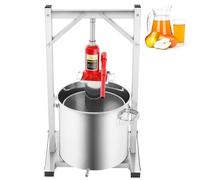 Prensa de vino de frutas, máquina hidráulica de acero inoxidable, prensa manual de jugo para el hogar y restaurantes, capacidad de 22 L, ideal para zumos de uvas y frutas