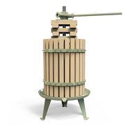 Prensa de vino de frutas, trituradora manual de manzanas y uvas 100% natural, saludable para cocina, cesta de madera maciza con bloques, prensa para hacer vino de sidra (certificado LFGB, resistente)