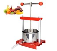 Prensa De Vino, Prensa De Fruta Y Queso 2/3/6L Con Bolsa Filtro Y Mango En T, Piezas Desmontables, Operación Sin Esfuerzo, Prensa De Acero Inoxidable Para Uva Verduras Zumo Casero Y Queso 6L