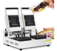 Prensa eléctrica for panini y helado de 1200 W for hacer sándwiches tostadas helados pan cuadrado doble cabezal(220V)