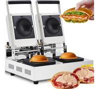 Prensa eléctrica for panini y helados 1200 W for hacer sándwiches hamburguesas y gofres rellenos con doble cabezal(110V)