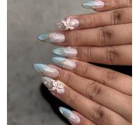 Prensa en las uñas brillante brillo uñas falsas pegado a ojos de gatos acrílico falso gel pulido 24pcs uñas de varilla
