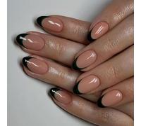 Prensa en las uñas uñas falsas almendras barra brillante cubierta completa falsa pegamento acrílico falso para las mujeres palo uñas falsas