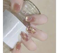 Prensa en uñas diseños de mariposas uñas falsas pegado a ojos de gatos acrílico falso gel pulido 30pcs uñas acrílicas