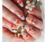 Prensa En Uñas En Forma De Almendra Uñas Falsas Varilla Brillante En Las Uñas Cubiertas Naturales Completo Uñas Falsas Pegamento Acrílico En Uñas