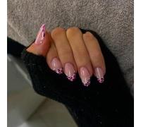 Prensa francesa en uñas uñas acrílicas uñas falsas pegado a las uñas almendra almendra falso artificial falso para diseños presionando uñas ataúd francés uñas