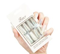 Prensa francesa sobre uñas largas,Prensa sobre uñas ataúd larga | Uñas Postizas De Ballet Extra Largas Con Gel Pegamento,Pegamento de uñas acrílicas artificiales reutilizables en las uñas para casarse