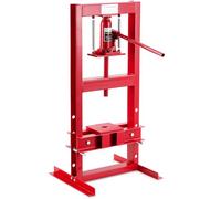 Prensa hidráulica 6T para taller, marco en H, con mesa de trabajo ajustable y 2 placas de prensado, resistente para doblar metal, enderezar, reparación de coches, garaje, color rojo