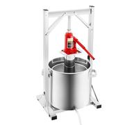 Prensa hidráulica de frutas de acero inoxidable 22L, prensa de vino, prensa | Gato hidráulico 3T de 150 kg, con cubo de filtro y gato hidráulico para vino, verduras, queso, uso doméstico y pequeñas