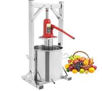 Prensa Hidráulica de Frutas para Vino, Fabricante de Jugo Manual de Acero Inoxidable 304 con Gato, Prensa de Sidra y Vino de Uva de Alta Resistencia para Elaboración Casera, Manzana, Queso, Hierb 22L