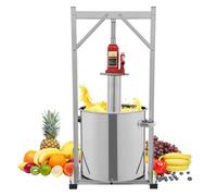 Prensa hidráulica de frutas, prensa manual de acero inoxidable para hacer jugos, sidra y vino, capacidad de 12 L para extracción de frutas y verduras