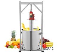 Prensa Hidráulica De Vino De Frutas De Acero Inoxidable De 12L/22L Extractor De Jugo Manual For Uvas Sidra Miel Bayas Verduras Equipo De Elaboración De Vino Jugos For El Hogar(12L)