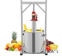 Prensa hidráulica de vino de frutas, máquina manual de jugo de acero inoxidable para sidra, uvas, frutas y verduras - Capacidad de 22 L Equipo de bricolaje