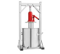 Prensa Hidráulica para Frutas 12L, Prensa Manual de Acero Inoxidable 201/304 con Gato 3T con Tambor, Marco de Prensa y Conector Hidráulico para Uvas, Manzanas, Sidra, Vino y Zumo