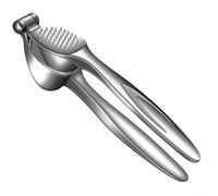 Prensa manual de ajo de acero inoxidable inoxidable, mango ergonómico, compartimento extra grande para varios dedos, apto para lavavajillas, trituración y puré sin esfuerzo, mínimo desperdicio