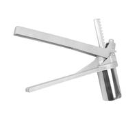 Prensa manual de fideos de acero inoxidable, compacta y versátil.