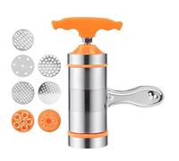 Prensa manual de fideos: herramienta para hacer pasta, dispositivo extrusor de masaa, equipo de cocina para moldear espaguetis | Máquina de manivela de acero inoxidable, utensilio duradero para prepar